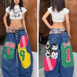 Quần Jean Ống Rộng Màu Xanh Phong Cách Đường Phố 2025 – Cá Tính, Thời Thượng & Tôn Dáng